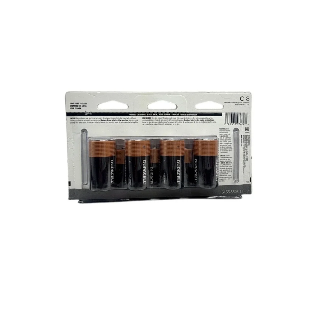 Duracell MN14R8DW CopperTop‎ Alkaline C Batteries for Household 8 Pack Lot of 2